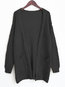 V-neck Long Loose Plain Acrylic Sweater (Style V101035)
