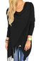 Long Straight Casual Cotton Blends Tassel Sweater (Style V101037)