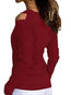 V-neck Slim Casual Plain Polyester Sweater (Style V101050)