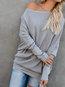 Asymmetric Standard Plain Polyester Asymmetrical Sweater (Style V101053)