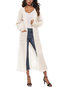 Long Elegant Plain Polyester Pockets Sweater (Style V101054)