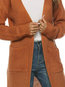 Long Elegant Plain Polyester Pockets Sweater (Style V101054)