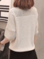 Loose Elegant Plain Polyester Patchwork Sweater (Style V101059)