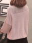 Loose Elegant Plain Polyester Patchwork Sweater (Style V101059)