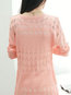 Long Casual Plain Knitted Pockets Sweater (Style V101061)