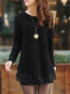 Round Neck Slim Plain Lace Lace Sweater (Style V101064)