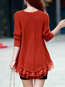 Round Neck Slim Plain Lace Lace Sweater (Style V101064)