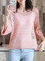 Standard Slim Plain Knitted Patchwork Sweater (Style V101066)