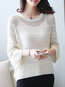Standard Slim Plain Knitted Patchwork Sweater (Style V101066)