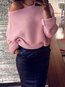 Off The Shoulder Standard Casual Knitted Asymmetrical Sweater (Style V101071)