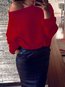 Off The Shoulder Standard Casual Knitted Asymmetrical Sweater (Style V101071)