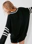 V-neck Standard Casual Striped Worn Sweater (Style V101077)
