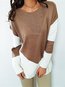 Standard Casual Color Block Acrylic Patchwork Sweater (Style V101094)
