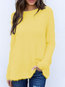 Round Neck Slim Casual Plain Polyester Sweater (Style V101102)