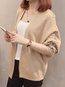 Standard Loose Casual Plain Knitted Sweater (Style V101103)