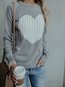 Round Neck Standard Slim Heart Shaped Polyester Sweater (Style V101110)