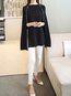Loose Elegant Plain Polyester Button Sweater (Style V101114)