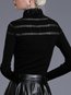 Polo Neck Standard Elegant Floral Pattern Sweater (Style V101115)