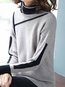Stand Collar Standard Slim Polyester Patchwork Sweater (Style V101122)