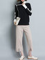 Standard Slim Fashion Polyester Patchwork Sweater (Style V101126)