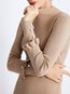 Standard Slim Elegant Plain Ruffle Sweater (Style V101127)