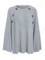 Round Neck Loose Fashion Plain Polyester Sweater (Style V101136)