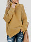 Turtleneck Standard Loose Casual Polyester Sweater (Style V101142)