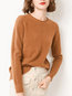 Round Neck Standard Slim Date Night Plain Sweater (Style V101143)