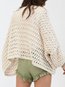 Standard Loose Casual Plain Mesh Sweater (Style V101147)