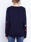 Round Neck Slim Heart Shaped Polyester Pattern Sweater (Style V101156)
