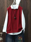 Round Neck Standard Slim Plain Cotton Sweater (Style V101157)