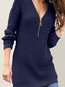 V-neck Slim Casual Polyester Zipper Sweater (Style V101163)
