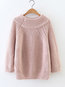 Round Neck Standard Slim Elegant Knitted Sweater (Style V101164)