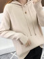 Hooded Standard Casual Knitted Pockets Sweater (Style V101166)