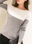 Round Neck Standard Slim Ladylike Knitted Sweater (Style V101170)