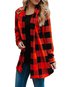 Shawl Collar Loose Western Plaid Polyester Coat (Style V101178)