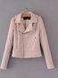 Short Loose Casual PU Leather Zipper Jacket (Style V101185)