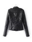 Short Loose Casual PU Leather Zipper Jacket (Style V101185)