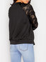 Round Neck Short Casual Lace Zipper Jacket (Style V101201)