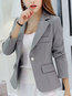 Short Slim Plain Polyester Button Jacket (Style V101202)