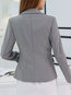 Short Slim Plain Polyester Button Jacket (Style V101202)