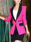 Shawl Collar Slim Office Patchwork Polyester Coat (Style V101203)