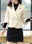 Shawl Collar Short Straight Office Plain Jacket (Style V101219)