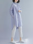 Shirt Collar Loose Elegant Striped Cotton Coat (Style V101226)