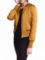 Stand Collar Short Straight Plain Zipper Jacket (Style V101230)