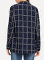 Shawl Collar Long Straight Office Plaid Coat (Style V101232)