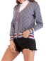 Short Date Night Geometric Polyester Button Jacket (Style V101234)
