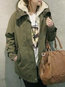 Long Loose Casual Plain Polyester Coat (Style V101250)