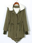 Long Loose Casual Plain Polyester Coat (Style V101250)