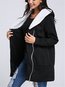 Hooded Straight Cute Plain Pockets Coat (Style V101251)